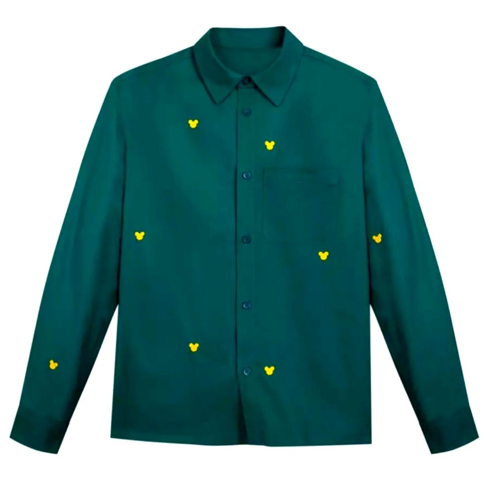 Disney Mickey Mouse Embroidered Long Sleeve Button Down Shirt
